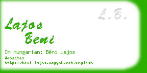 lajos beni business card